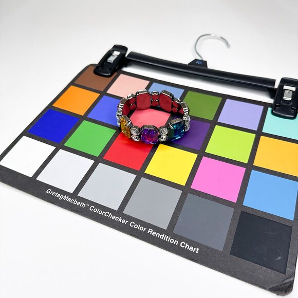 Multi‎ Color Stretch Bracelet Faux Diamonds Faux Gems - Picture 7 of 7